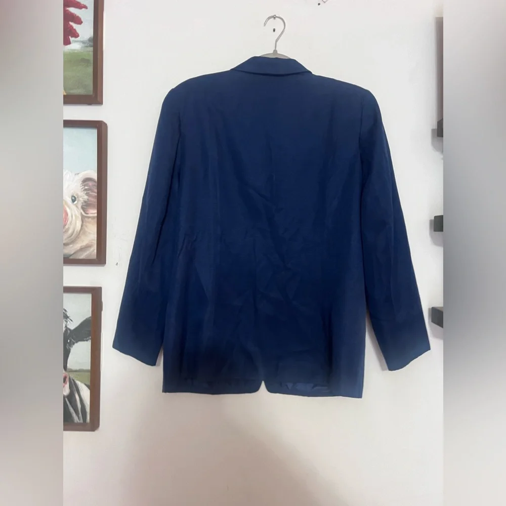 Vintage Pendleton Blazer Jacket Navy Blue Pendleton Size 14 - Picture 3 of 3